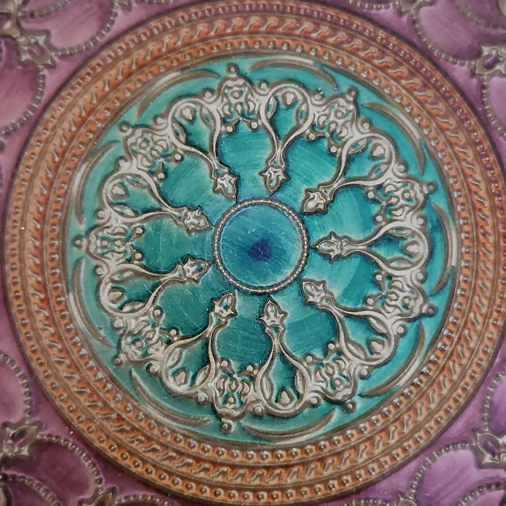 Ornate Purple and Gold Decorative Plates - Picture 4 of 5